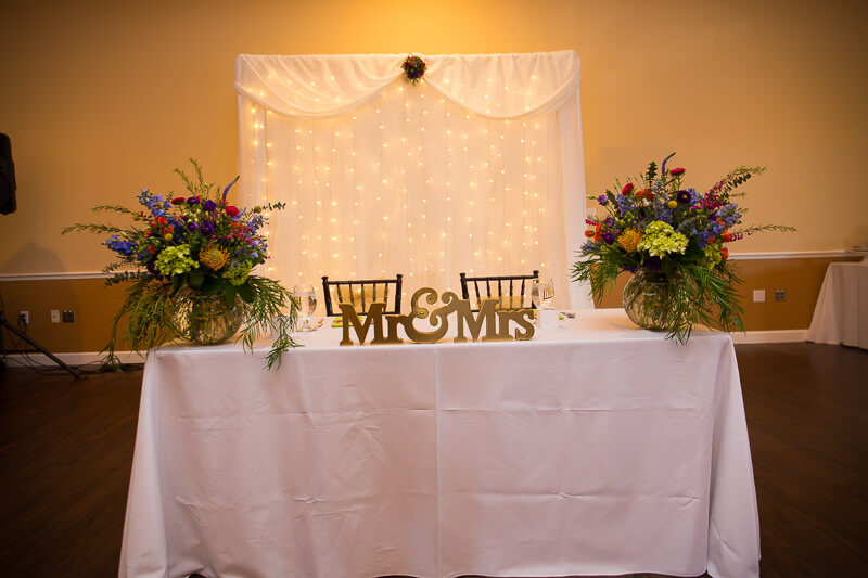 Bride & Groom Table at Grand Oaks Resort