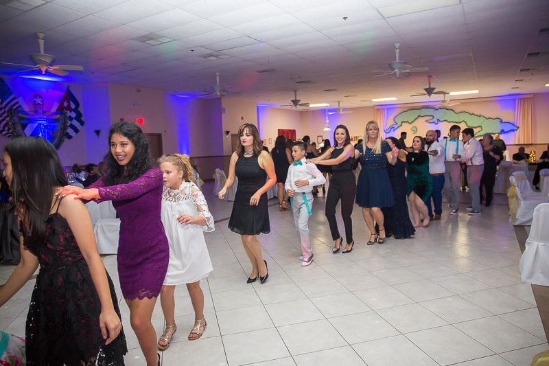 Conga Line on Dance Floor